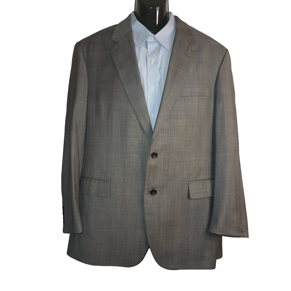 Jos. A. Bank Signature Men's 44L Blazer - Made in Italy Grey Plaid M004